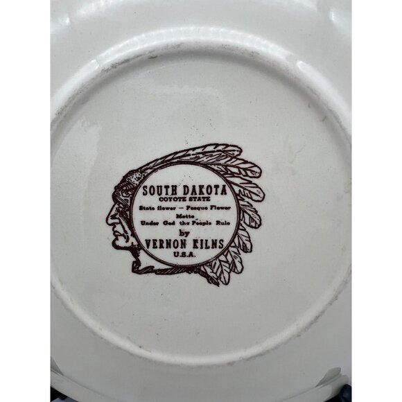 Vintage Vernon Kilns South Dakota Commemorative Plate 10.5" Historic Landmarks - Picture 3 of 8